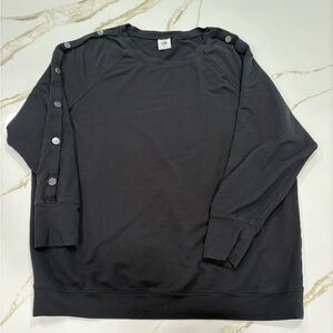 CAbi Snap Sleeve Sweatshirt with Snap Accents